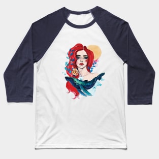 Whale Girl Baseball T-Shirt